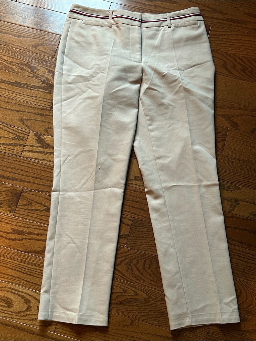 Tommy Hilfiger Khaki Pants with Navy Waistband Accent